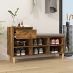 Shoe Cabinet Smoked Oak 102x36x60 cm Engineered Wood - Bargainia.com - 