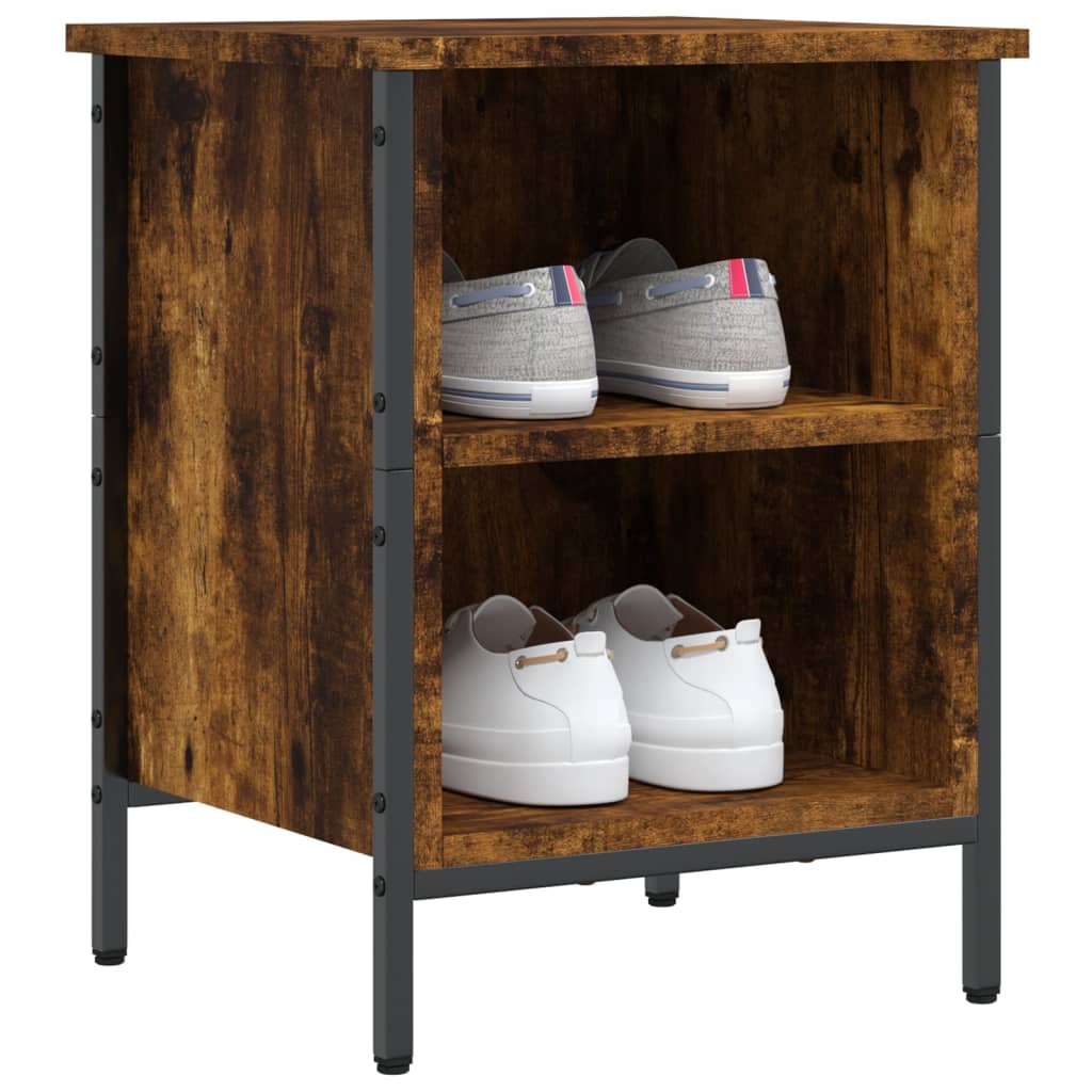 Shoe Cabinet Smoked Oak 38x35x50 cm Engineered Wood - Bargainia.com - 