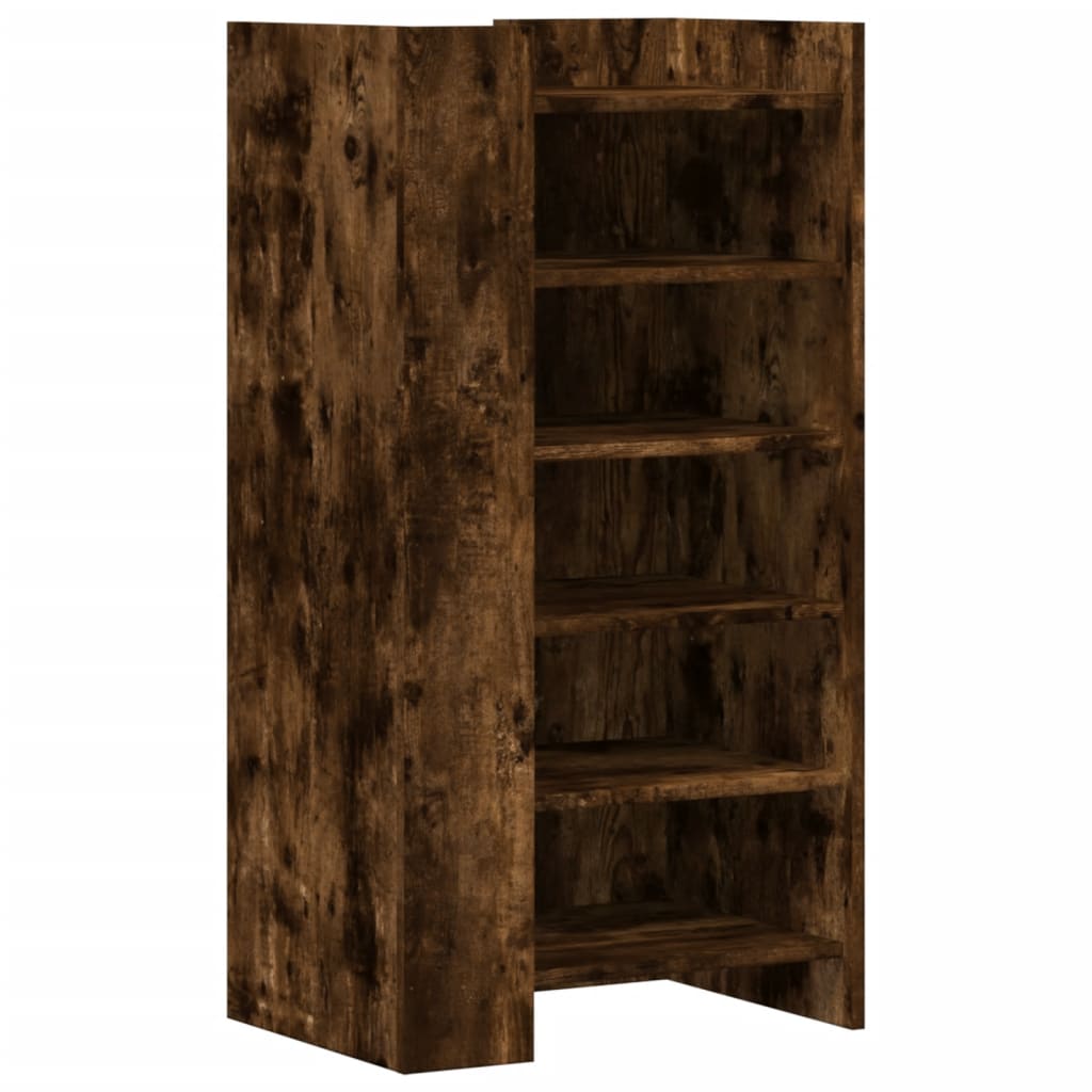 Shoe Cabinet Smoked Oak 52x37.5x100 cm Engineered Wood - Bargainia.com - 