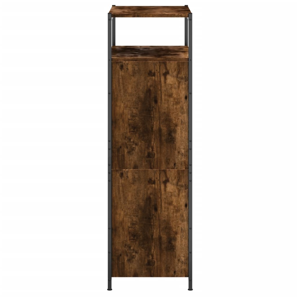 Shoe Cabinet Smoked Oak 60x34x112 Engineered Wood - Bargainia.com - 