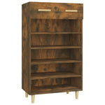 Shoe Cabinet Smoked Oak 60x35x105 cm Engineered Wood - Bargainia.com - 