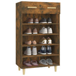 Shoe Cabinet Smoked Oak 60x35x105 cm Engineered Wood - Bargainia.com - 