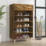 Shoe Cabinet Smoked Oak 60x35x105 cm Engineered Wood - Bargainia.com - 
