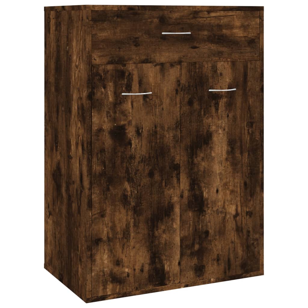 Shoe Cabinet Smoked Oak 60x35x84 cm Engineered Wood - Bargainia.com - 
