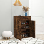 Shoe Cabinet Smoked Oak 60x35x84 cm Engineered Wood - Bargainia.com - 