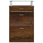 Shoe Cabinet Smoked Oak 63x24x104 cm Engineered Wood - Bargainia.com - 