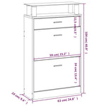 Shoe Cabinet Smoked Oak 63x24x104 cm Engineered Wood - Bargainia.com - 