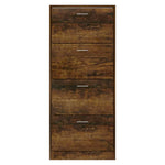 Shoe Cabinet Smoked Oak 63x24x147 cm Engineered Wood - Bargainia.com - 