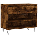 Shoe Cabinet Smoked Oak 70x36x60 cm Engineered Wood - Bargainia.com - 