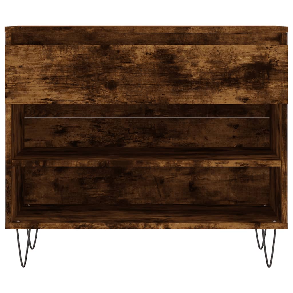 Shoe Cabinet Smoked Oak 70x36x60 cm Engineered Wood - Bargainia.com - 