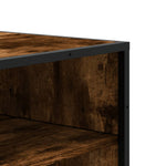 Shoe Cabinet Smoked Oak 75x38x97.5 cm Engineered Wood and Metal - Bargainia.com - 