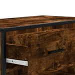 Shoe Cabinet Smoked Oak 75x38x97.5 cm Engineered Wood and Metal - Bargainia.com - 