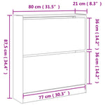 Shoe Cabinet Smoked Oak 80x21x87.5 cm Engineered Wood - Bargainia.com - 