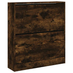 Shoe Cabinet Smoked Oak 80x21x87.5 cm Engineered Wood - Bargainia.com - 