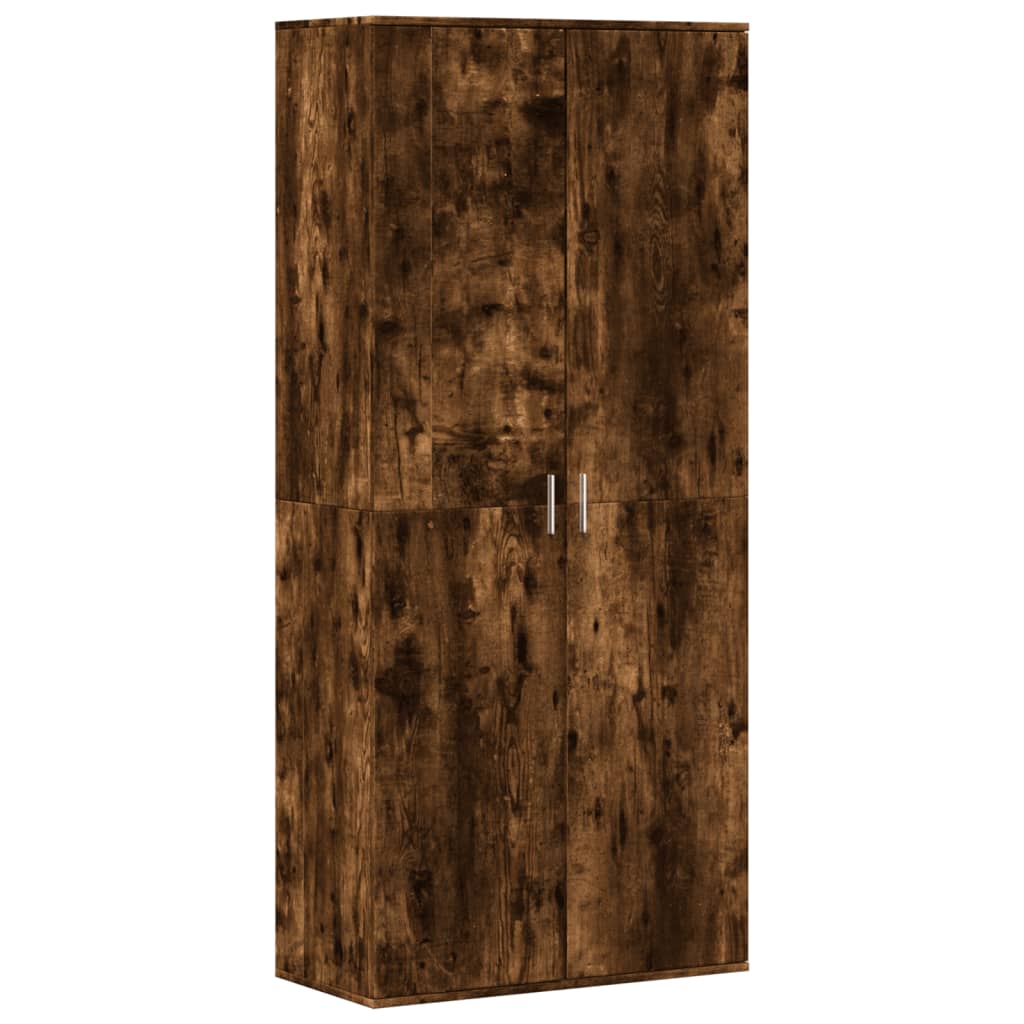 Shoe Cabinet Smoked Oak 80x39x178 cm Engineered Wood - Bargainia.com - 