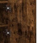 Shoe Cabinet Smoked Oak 80x39x178 cm Engineered Wood - Bargainia.com - 