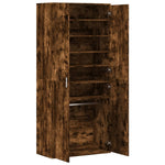 Shoe Cabinet Smoked Oak 80x39x178 cm Engineered Wood - Bargainia.com - 