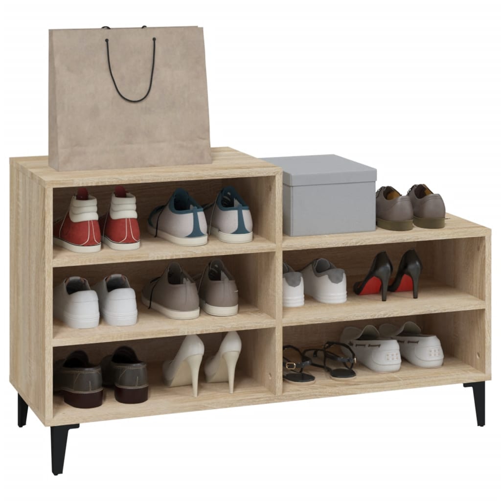 Shoe Cabinet Sonoma Oak 102x36x60 cm Engineered Wood - Bargainia.com - 