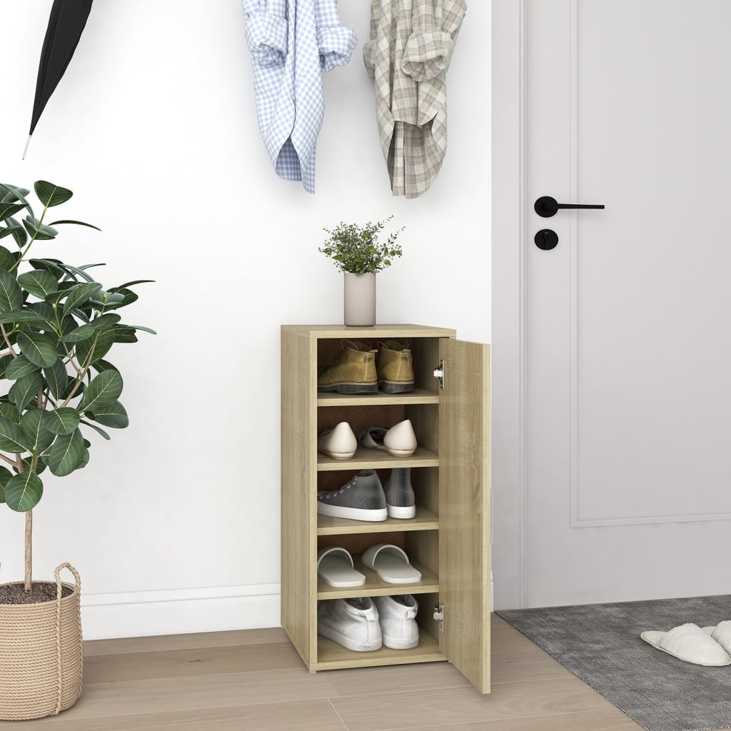 Shoe Cabinet Sonoma Oak 32x35x70 cm Engineered Wood - Bargainia.com - 