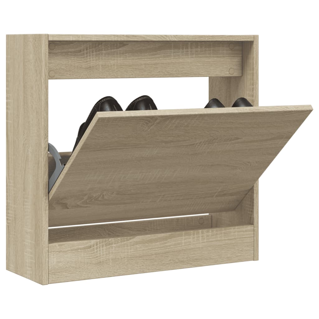 Shoe Cabinet Sonoma Oak 60x21x57 cm Engineered Wood - Bargainia.com - 8721012381209 - 839884