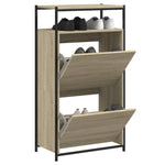Shoe Cabinet Sonoma Oak 60x34x112 cm Engineered Wood - Bargainia.com - 