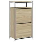 Shoe Cabinet Sonoma Oak 60x34x112 cm Engineered Wood - Bargainia.com - 