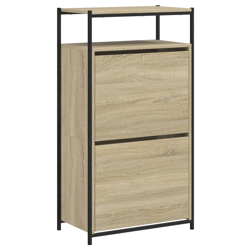 Shoe Cabinet Sonoma Oak 60x34x112 cm Engineered Wood - Bargainia.com - 