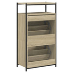 Shoe Cabinet Sonoma Oak 60x34x112 cm Engineered Wood - Bargainia.com - 
