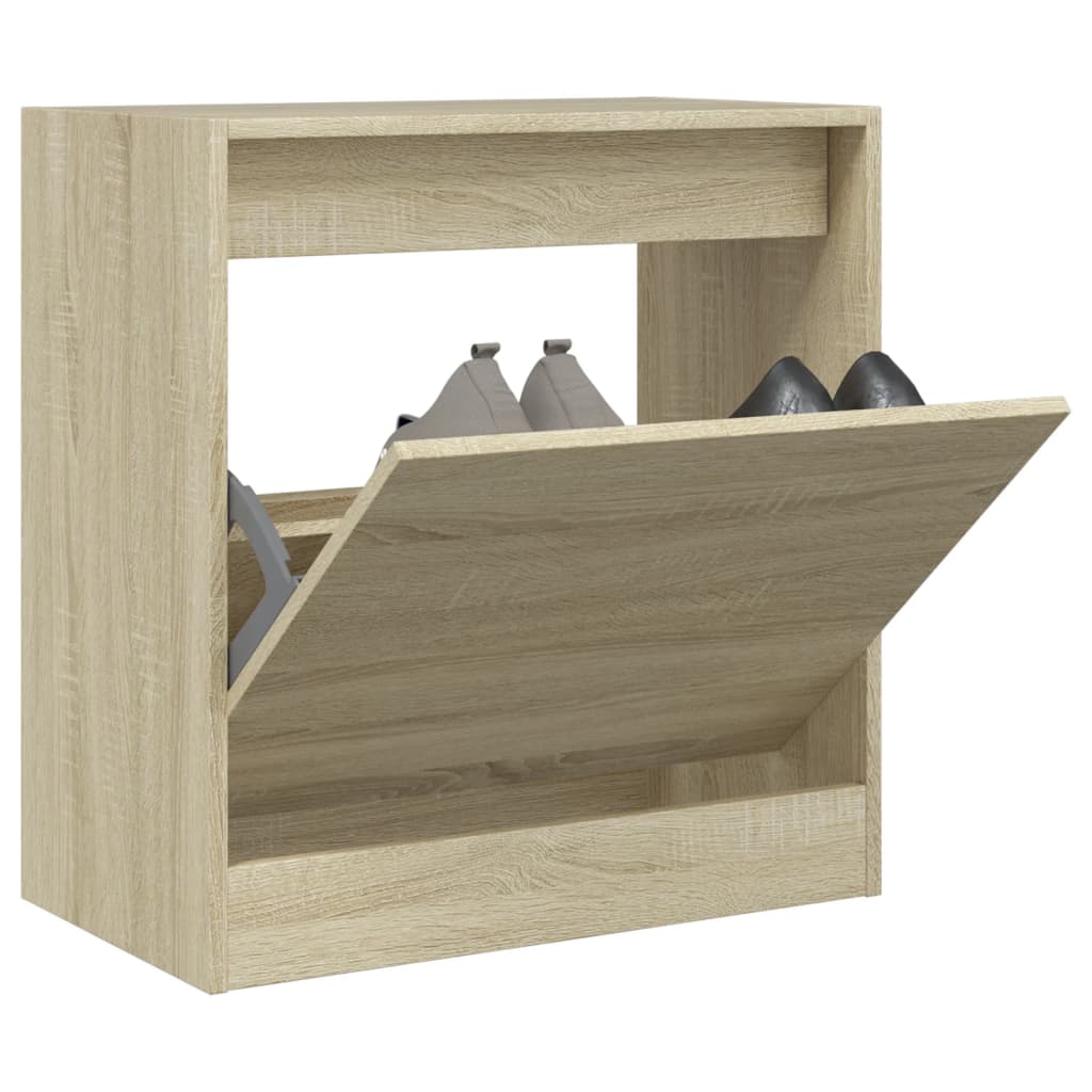 Shoe Cabinet Sonoma Oak 60x34x63.5 cm Engineered Wood - Bargainia.com - 