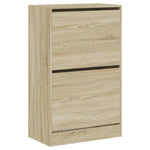 Shoe Cabinet Sonoma Oak 60x34x96.5 cm Engineered Wood - Bargainia.com - 