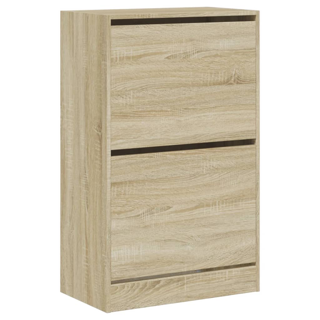 Shoe Cabinet Sonoma Oak 60x34x96.5 cm Engineered Wood - Bargainia.com - 