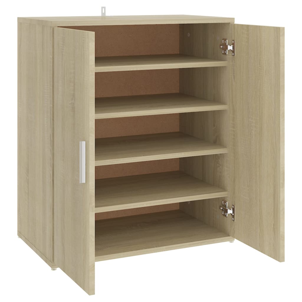 Shoe Cabinet Sonoma Oak 60x35x70 cm Engineered Wood - Bargainia.com - 