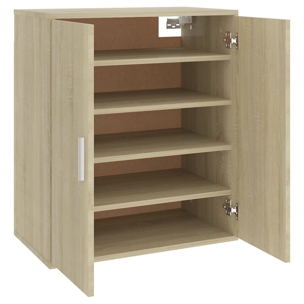 Shoe Cabinet Sonoma Oak 60x35x70 cm Engineered Wood - Bargainia.com - 