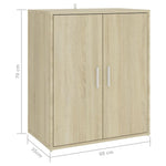 Shoe Cabinet Sonoma Oak 60x35x70 cm Engineered Wood - Bargainia.com - 