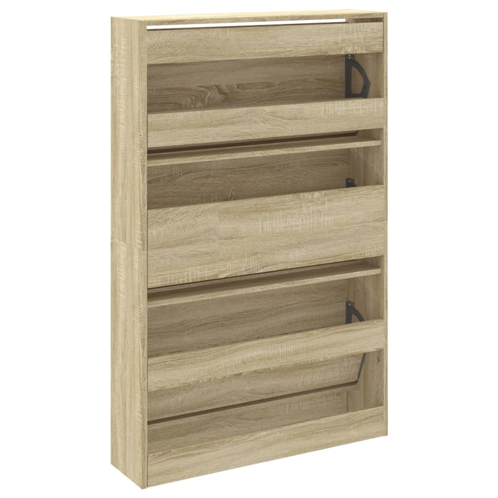 Shoe Cabinet Sonoma Oak 80x21x125.5 cm Engineered Wood - Bargainia.com - 