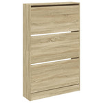 Shoe Cabinet Sonoma Oak 80x21x125.5 cm Engineered Wood - Bargainia.com - 