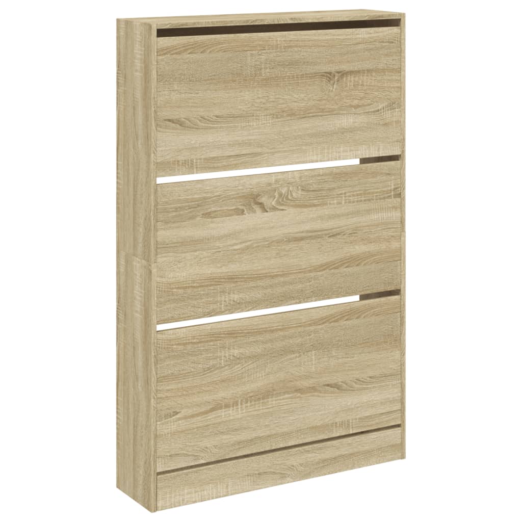 Shoe Cabinet Sonoma Oak 80x21x125.5 cm Engineered Wood - Bargainia.com - 