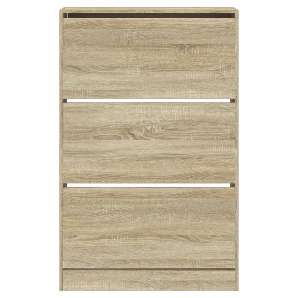 Shoe Cabinet Sonoma Oak 80x21x125.5 cm Engineered Wood - Bargainia.com - 