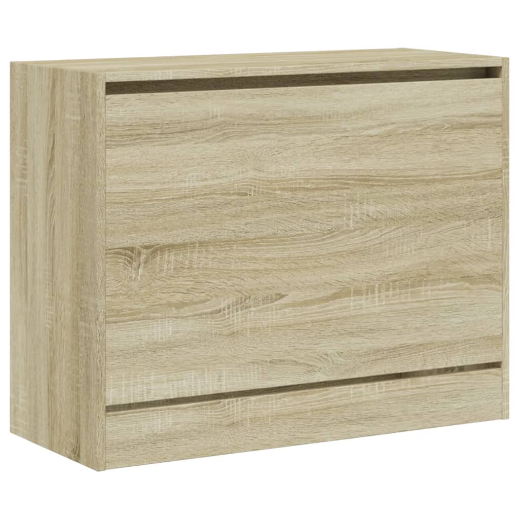 Shoe Cabinet Sonoma Oak 80x34x63 cm Engineered Wood - Bargainia.com - 