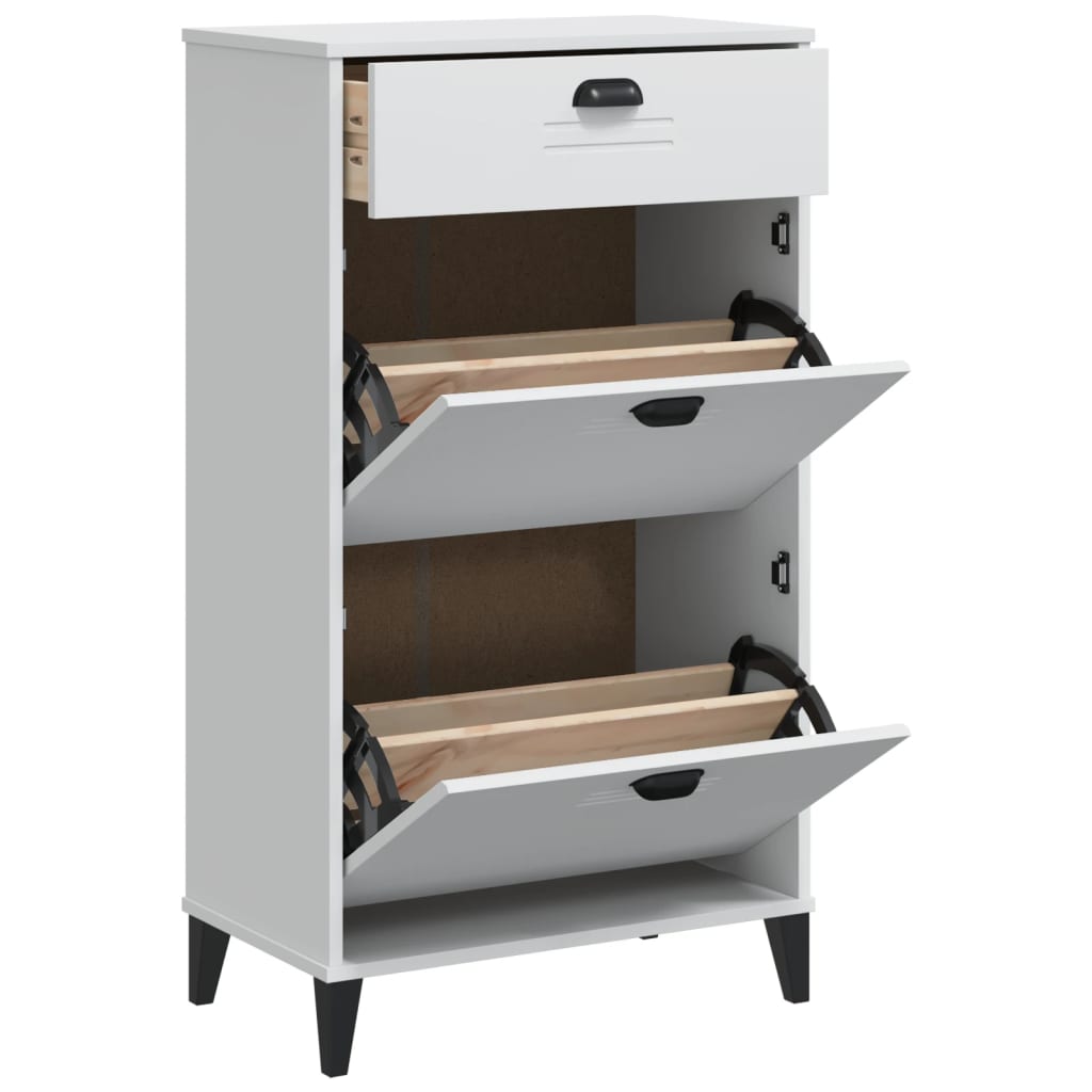 Shoe Cabinet VIKEN White Engineered Wood - Bargainia.com - 