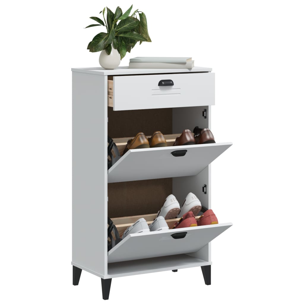 Shoe Cabinet VIKEN White Engineered Wood - Bargainia.com - 