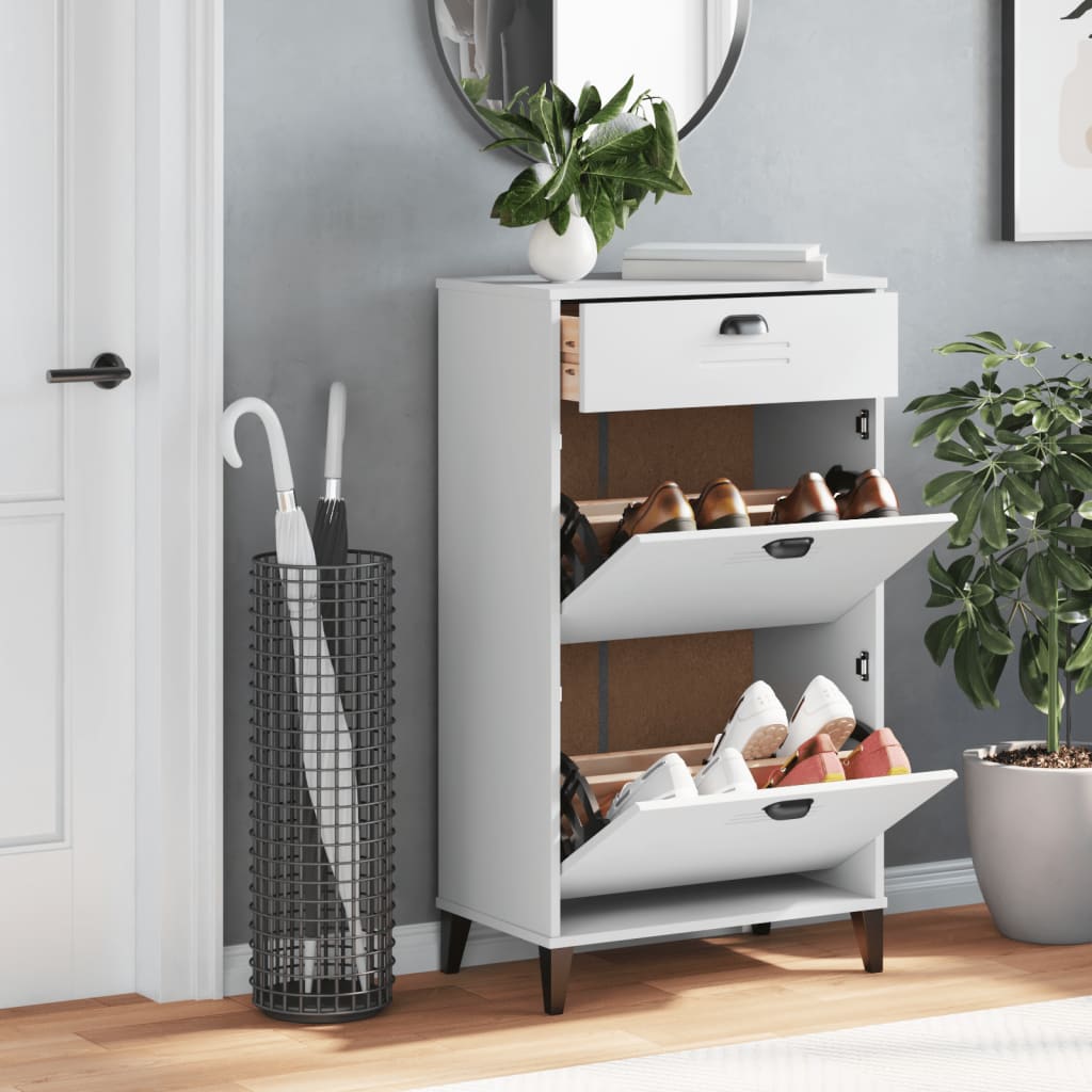 Shoe Cabinet VIKEN White Engineered Wood - Bargainia.com - 