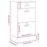 Shoe Cabinet VIKEN White Engineered Wood - Bargainia.com - 