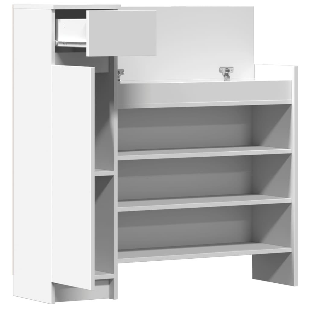 Shoe Cabinet White 100.5x28x100 cm Engineered Wood - Bargainia.com - 