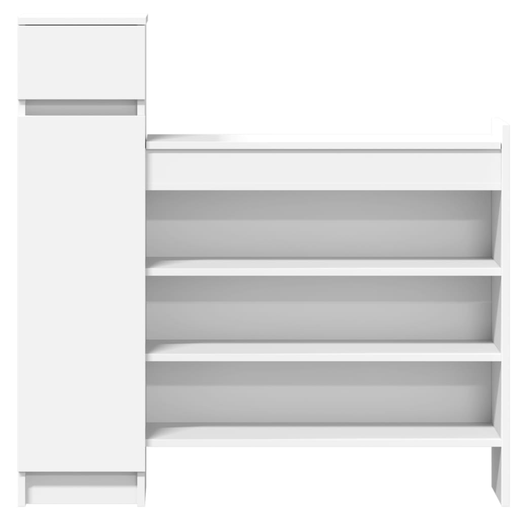 Shoe Cabinet White 100.5x28x100 cm Engineered Wood - Bargainia.com - 