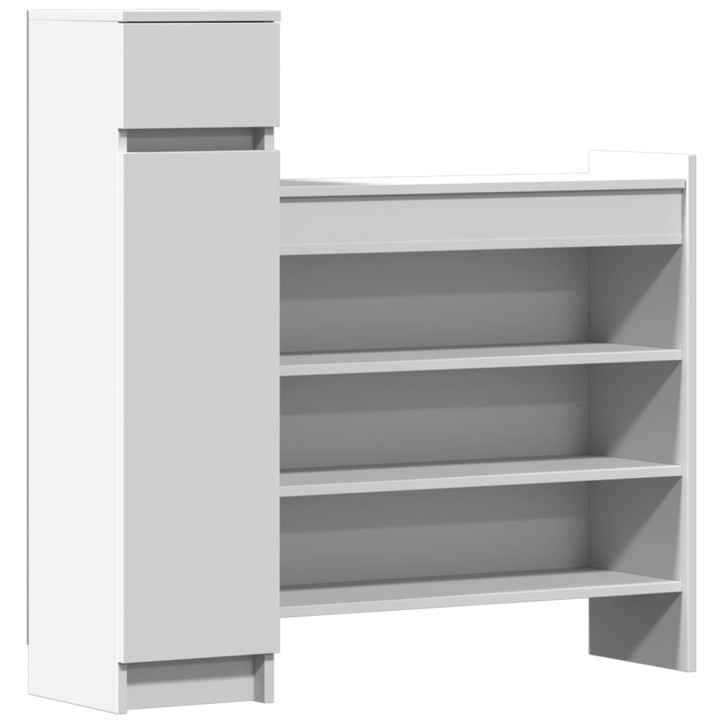 Shoe Cabinet White 100.5x28x100 cm Engineered Wood - Bargainia.com - 