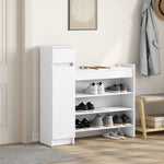 Shoe Cabinet White 100.5x28x100 cm Engineered Wood - Bargainia.com - 