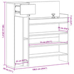 Shoe Cabinet White 100.5x28x100 cm Engineered Wood - Bargainia.com - 