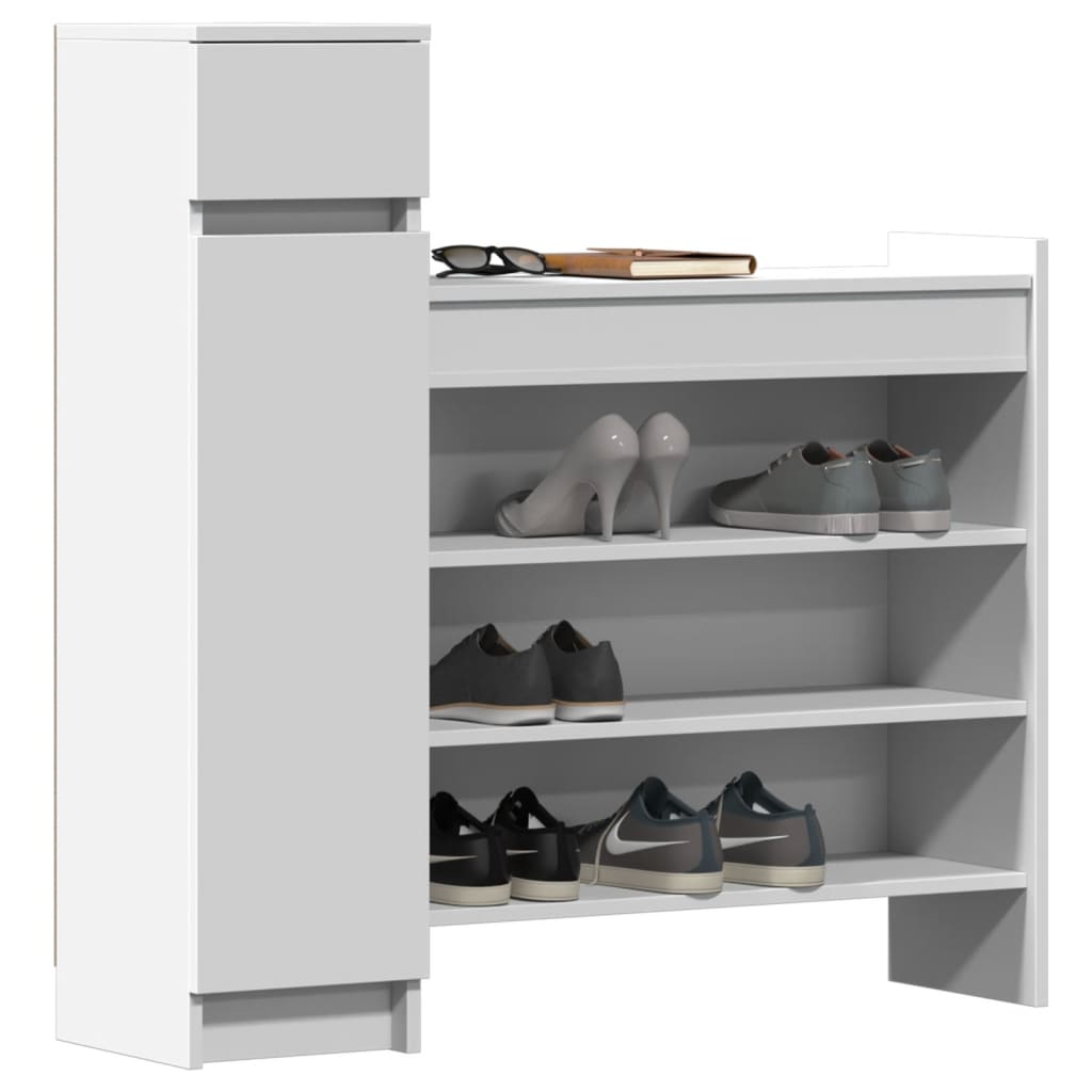 Shoe Cabinet White 100.5x28x100 cm Engineered Wood - Bargainia.com - 
