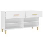 Shoe Cabinet White 102x35x55 cm Engineered Wood - Bargainia.com - 